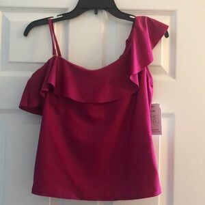 Time and Tru Fuschia Ruffle Tankini